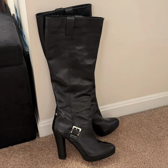 Michael Kors Black Heeled Boots - Picture 1 of 9